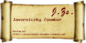 Javorniczky Zsombor névjegykártya