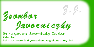 zsombor javorniczky business card
